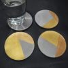 Upstairs Circus At Home DIY Kits - Color-Block Concrete Coasters - Gold Copper
