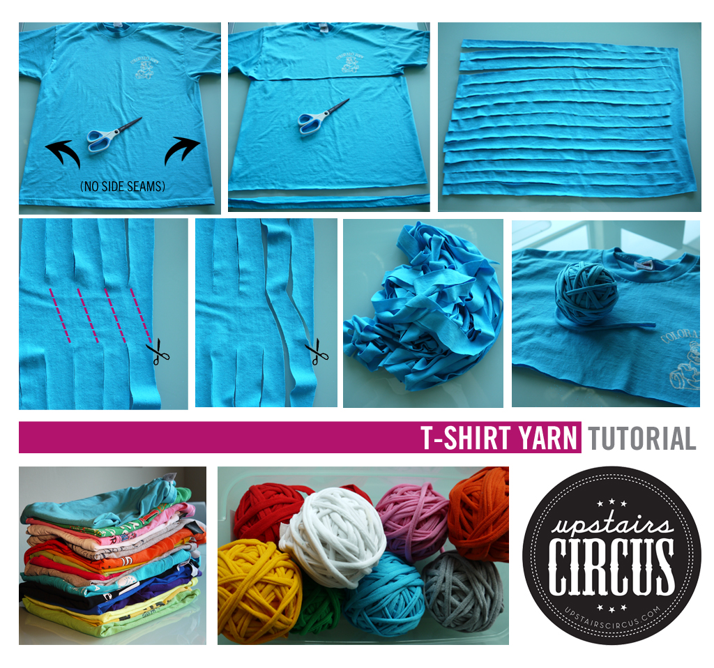 Upstairs Circus Step-by-Step T-Shirt Yarn Photo Tutorial